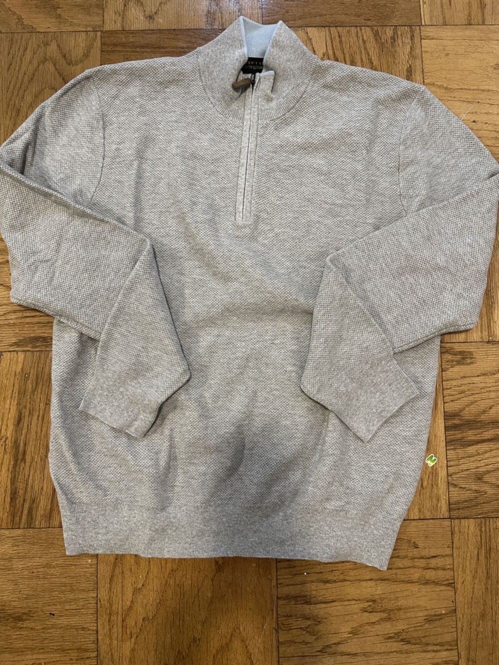 The Men's Store Light Gray Quarter-Zip Sweater